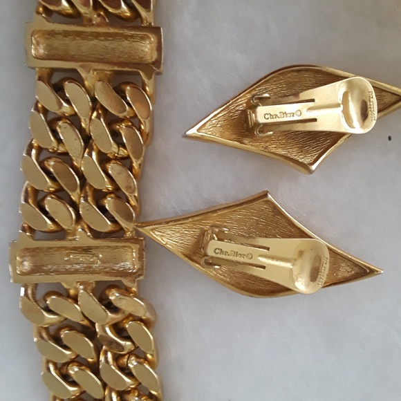 VINTAGE BRACELET AND EARRINGS, CHRISTIAN DIOR ORIG - Picture 2 of 2
